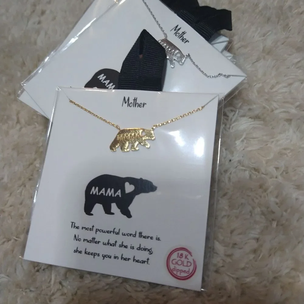 18K Gold Dipped Mama Bear Necklace - Picture 5 of 8